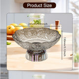 Maxbell Fruit Bowl Footed Tray Dish Decorative Bowl for Wedding Dining Table Dessert Gray and Silver