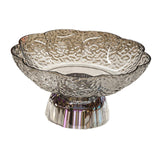 Maxbell Fruit Bowl Footed Tray Dish Decorative Bowl for Wedding Dining Table Dessert Gray and Silver
