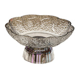 Maxbell Fruit Bowl Footed Tray Dish Decorative Bowl for Wedding Dining Table Dessert Gray and Silver
