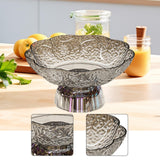 Maxbell Fruit Bowl Footed Tray Dish Decorative Bowl for Wedding Dining Table Dessert Gray and Silver