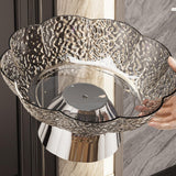 Maxbell Fruit Bowl Footed Tray Dish Decorative Bowl for Wedding Dining Table Dessert Gray and Silver