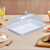 Maxbell Cake Stand Cover Elegant Serving Dish Lid for Outdoor Indoor Use Cheese Home White
