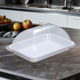 Maxbell Cake Stand Cover Elegant Serving Dish Lid for Outdoor Indoor Use Cheese Home White