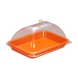 Maxbell Cake Stand Cover Elegant Serving Dish Lid for Outdoor Indoor Use Cheese Home Orange