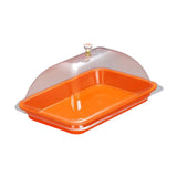 Maxbell Cake Stand Cover Elegant Serving Dish Lid for Outdoor Indoor Use Cheese Home Orange
