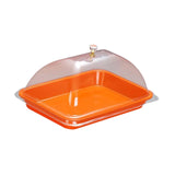 Maxbell Cake Stand Cover Elegant Serving Dish Lid for Outdoor Indoor Use Cheese Home Orange