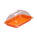Maxbell Cake Stand Cover Elegant Serving Dish Lid for Outdoor Indoor Use Cheese Home Orange