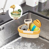 Maxbell Sink Strainer Basket Versatile Corner Kitchen Food Catcher Easy Installation Orange
