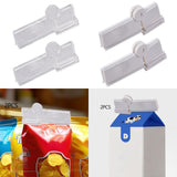 Maxbell 2Pcs Milk Carton Sealing Clip Food Sealing Clip for Office Home Refrigerator Clear