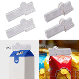 Maxbell 2Pcs Milk Carton Sealing Clip Food Sealing Clip for Office Home Refrigerator Clear