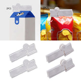 Maxbell 2Pcs Milk Carton Sealing Clip Food Sealing Clip for Office Home Refrigerator Clear