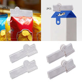 Maxbell 2Pcs Milk Carton Sealing Clip Food Sealing Clip for Office Home Refrigerator Clear