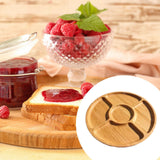 Maxbell Divided Wood Serving Tray Round Appetizer Tray for Fruit Brunch Plate Cheese