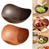 Maxbell Imitation Wood Dried Fruit Dish Irregular Fruit Tray for Snacks Fruits Bread Dark