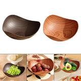 Maxbell Imitation Wood Dried Fruit Dish Irregular Fruit Tray for Snacks Fruits Bread Dark