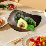 Maxbell Imitation Wood Dried Fruit Dish Irregular Fruit Tray for Snacks Fruits Bread Dark