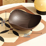 Maxbell Imitation Wood Dried Fruit Dish Irregular Fruit Tray for Snacks Fruits Bread Dark
