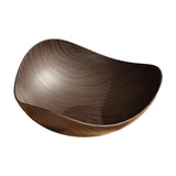 Maxbell Imitation Wood Dried Fruit Dish Irregular Fruit Tray for Snacks Fruits Bread Dark