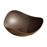 Maxbell Imitation Wood Dried Fruit Dish Irregular Fruit Tray for Snacks Fruits Bread Dark
