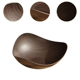 Maxbell Imitation Wood Dried Fruit Dish Irregular Fruit Tray for Snacks Fruits Bread Dark
