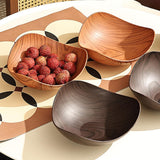 Maxbell Imitation Wood Dried Fruit Dish Irregular Fruit Tray for Snacks Fruits Bread Dark