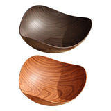 Maxbell Imitation Wood Dried Fruit Dish Irregular Fruit Tray for Snacks Fruits Bread Dark