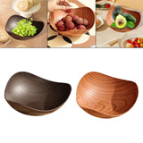 Maxbell Imitation Wood Dried Fruit Dish Irregular Fruit Tray for Snacks Fruits Bread Dark
