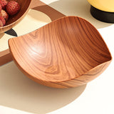 Maxbell Imitation Wood Dried Fruit Dish Irregular Fruit Tray for Snacks Fruits Bread Light Brown
