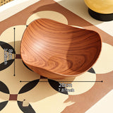 Maxbell Imitation Wood Dried Fruit Dish Irregular Fruit Tray for Snacks Fruits Bread Light Brown