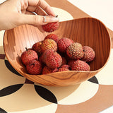 Maxbell Imitation Wood Dried Fruit Dish Irregular Fruit Tray for Snacks Fruits Bread Light Brown