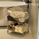 Maxbell Laundry Cart Portable Sturdy Laundry Basket for Living Room Bathroom Bedroom Silver