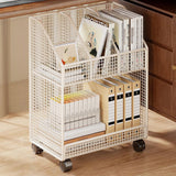 Maxbell Rolling Book Cart Sturdy Construction Storage Cart for Office Library Pantry white 2 layer