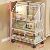 Maxbell Rolling Book Cart Sturdy Construction Storage Cart for Office Library Pantry white 3 layer