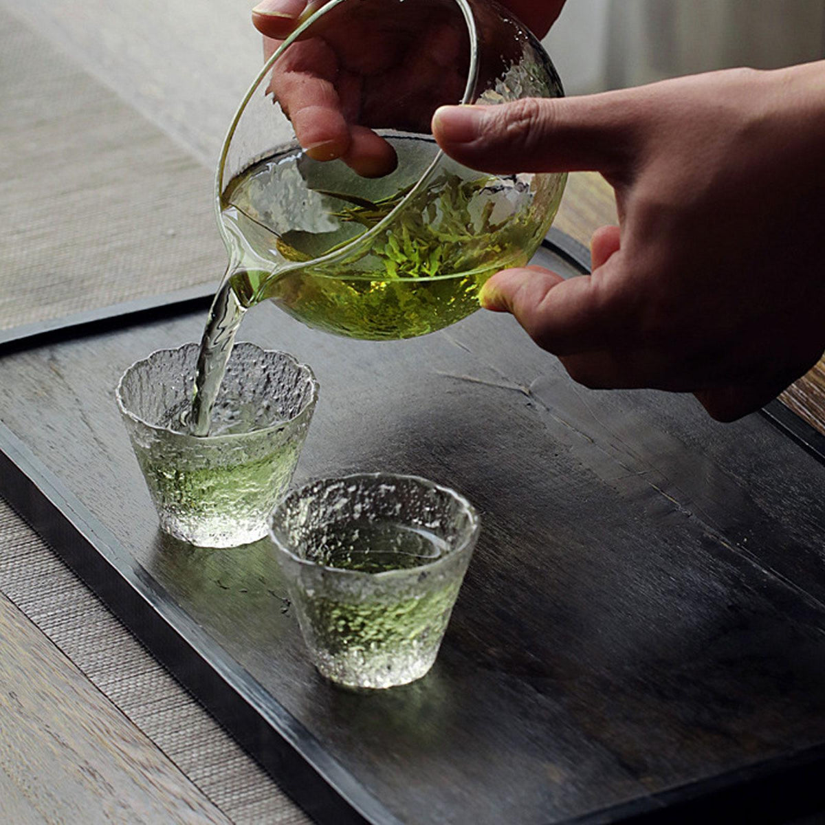 Matcha Bowl Set Handcrafted Glass Green Tea Cup for Party Kitchen Tea Lovers