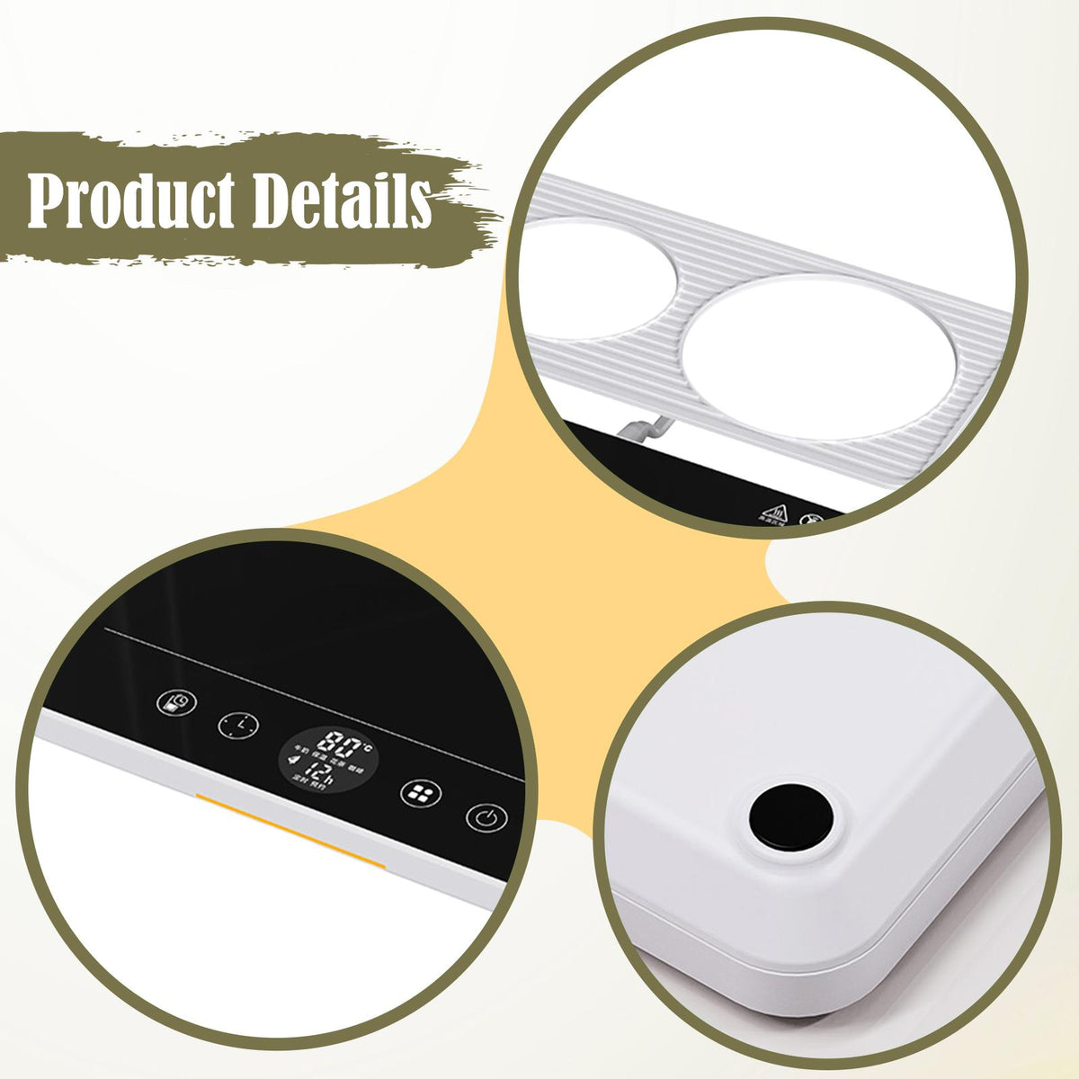 Mug Warmer Multifunctional Portable with Timer for Office Restaurant EU Plug White