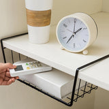 Maxbell Under Cabinet Shelf Basket Metal Hanging Storage for Bathroom Kitchen Pantry S black