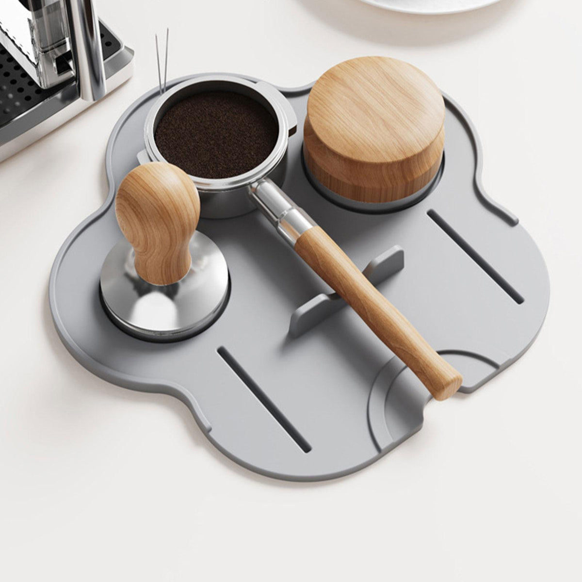 Espresso Tamper Mat Espresso Accessory for Coffee Bar Office Kitchen Counter gray