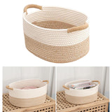 Cotton Rope Woven Basket for Organizing Sturdy for Clothes Magazines Kitchen 43cmx32cmx21.5cm