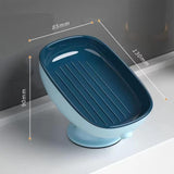 Self Draining Soap Dish Holder Sturdy Soap Tray for Balcony Bathroom Kitchen blue