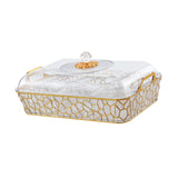Serving Tray Home Decor Container Fruit Tray for Anniversary Events Birthday Clear Gold L
