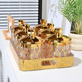 Food Storage Jars Decorative Transparent Gold Airtight for Tea Sugar Cookies