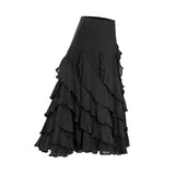 Maxbell Flamenco Ballroom Dance Costume Waltz Big Swing Long Skirt Dress Black - Aladdin Shoppers