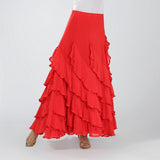 Maxbell Flamenco Ballroom Dance Costume Waltz Big Swing Long Skirt Dress Red - Aladdin Shoppers