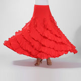 Maxbell Flamenco Ballroom Dance Costume Waltz Big Swing Long Skirt Dress Black - Aladdin Shoppers