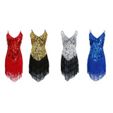 Maxbell Women Latin Ballroom Dance Costume Sequins Tassel Sling Skirt Red - Aladdin Shoppers