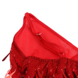 Maxbell Women Latin Ballroom Dance Costume Sequins Tassel Sling Skirt Red - Aladdin Shoppers