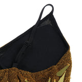 Maxbell Women Latin Ballroom Dance Costume Sequins Tassel Sling Skirt Black Gold - Aladdin Shoppers