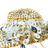 Maxbell Maxbell Belly Dance Beaded Bra Sequins Tassel Top Sexy Dancing Singer Costume Silver