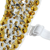 Maxbell Maxbell Belly Dance Beaded Bra Sequins Tassel Top Sexy Dancing Singer Costume Silver