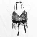 Belly Dance Costume Bra Halter Top Sequin Performance Outfits Black